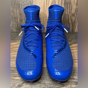 Under Armour UA Highlight 2 MC Knit Football Cleats Royal Blue 8.5 3027304-400